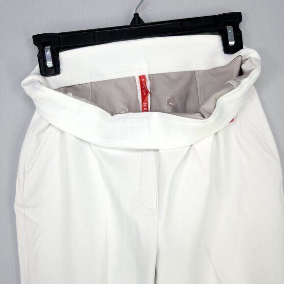 Spanx Pants Ankle Straight White Silver Lining Body Shaping Medium Pull Ons - Picture 4 of 16